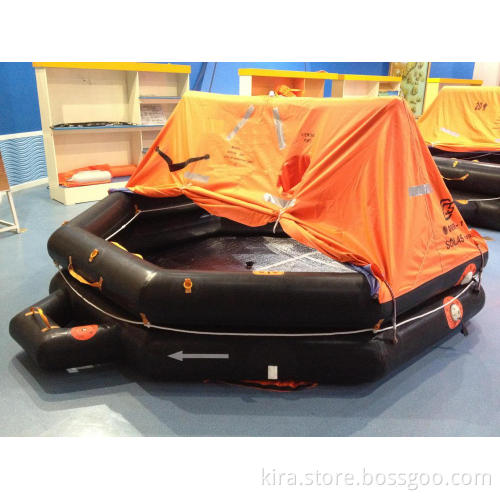 Automatic inflatable rubber life raft
